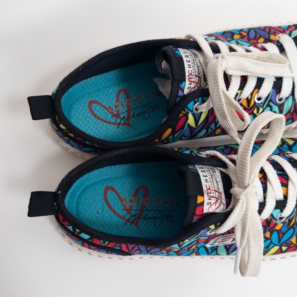 Skechers Colorful Heart-Print Low-Top Sneakers - Blue, Red, Purple - Picture 9 of 16
